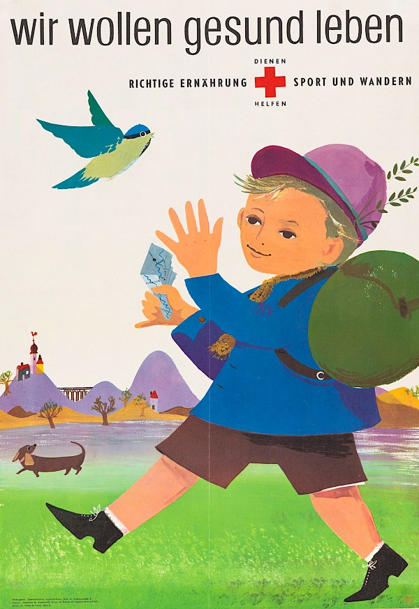 Karl Hauer, We want to live healthy - good nutrition, exercise and walks -service, aid. Austria, n.d. MICR/BBT-2001-11-21