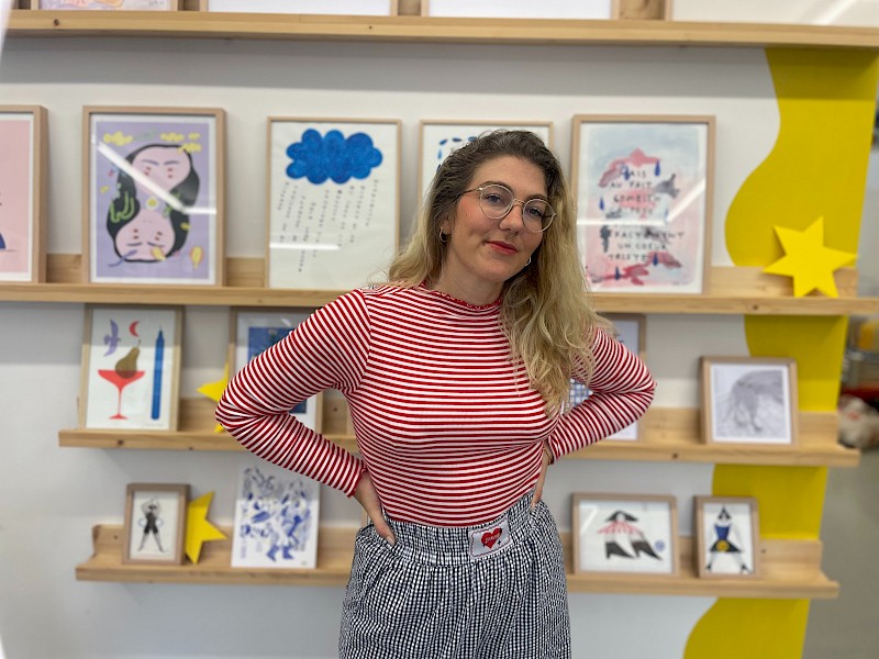 Photo of artist Fifille at Studio Les Amazones - ©Frédérique Nierlé